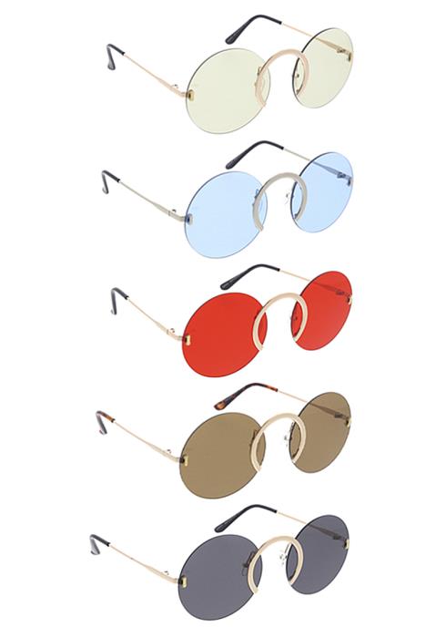 Chic Color Round Sunglasses  (Dozen per Pack)
