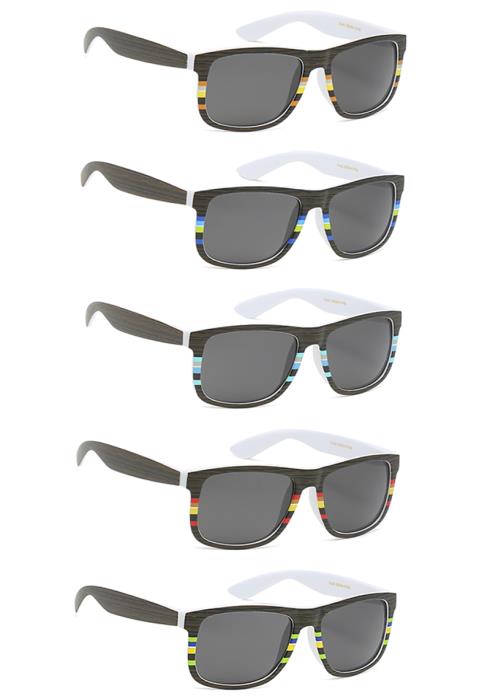 Stylish Wood Pattern Sunglasses  (Dozen per Pack)