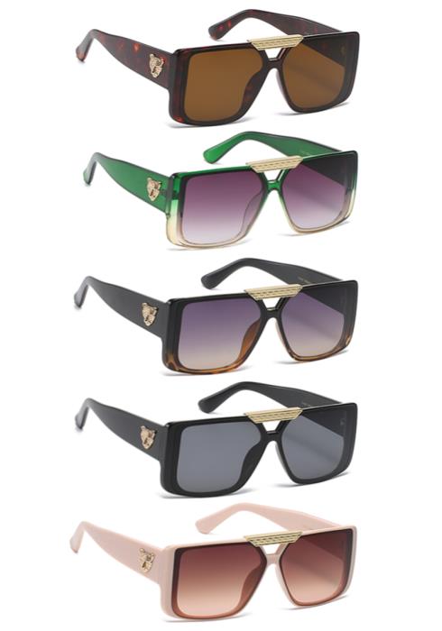Fashion Square Animal Post Metal Sunglasses  (Dozen per Pack)