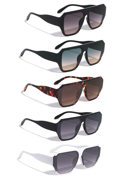 Flat Top Oversized Tapered Butterfly Sunglasses  (Dozen per Pack)