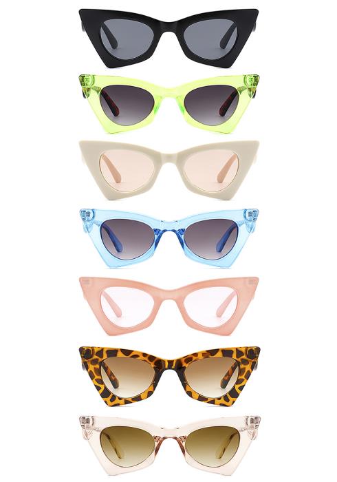 Fashion Round Cat Eye Sunglasses  (Dozen per Pack)