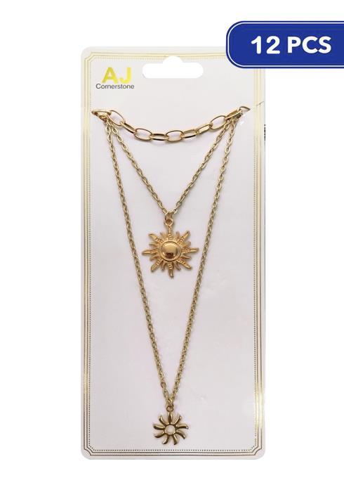 Fashion Sun Pendant Necklace  - G (Dozen per Pack)