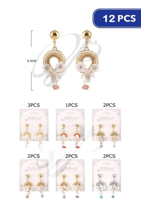 Fashion Flower Dangle Earring   (Dozen per Pack)