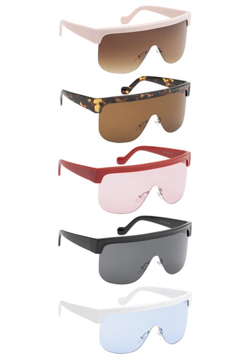 Fashion Cyber Visor Design Sunglasses  (Dozen per Pack)