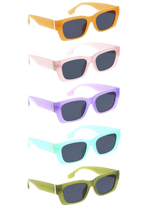 Trendy Color Smooth Sunglasses  (Dozen per Pack)