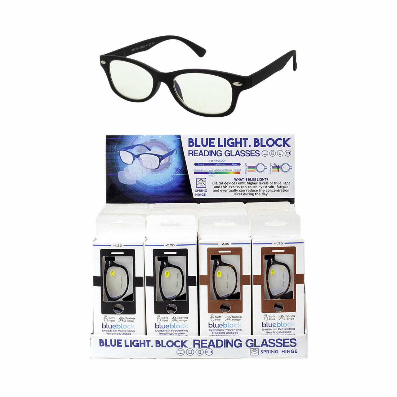 Black Soft Finish Acrylic Blue Block Readers Display  (Pack of Dozen)