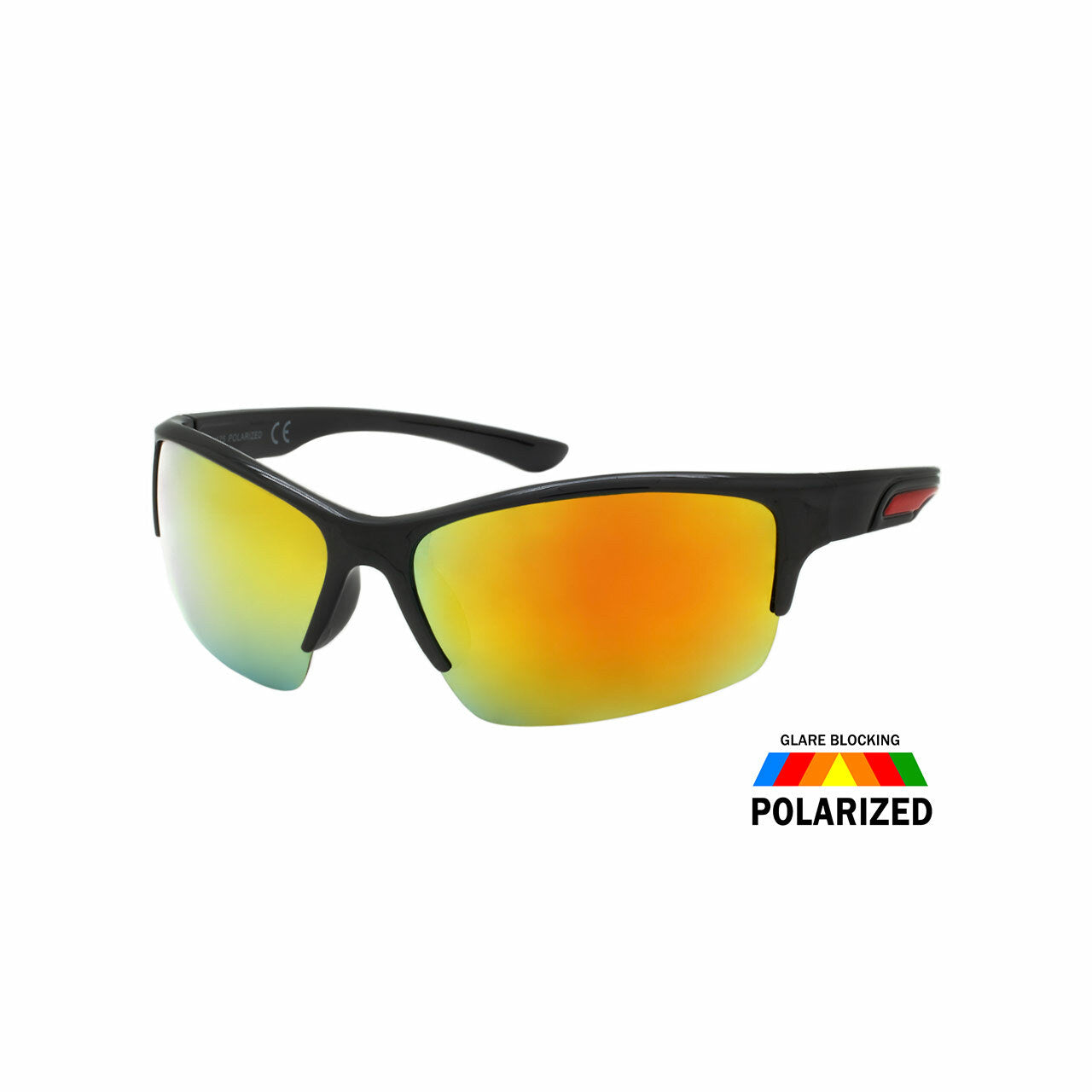 Assorted Color Polycarbonate UV400 Semi-Rimless Sport Sunglasses Men   (Pack of Dozen)
