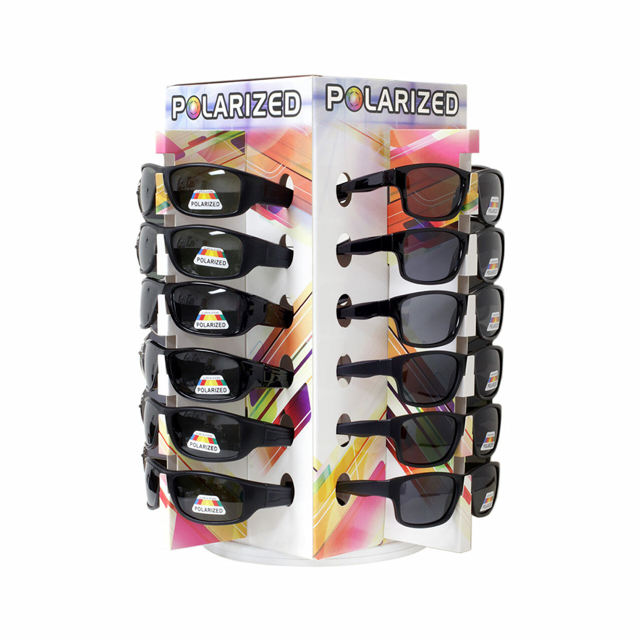 Polarized Sunglasses Cardboard 4 Panel Counter Display 48 PCS  (Pack of Dozen)