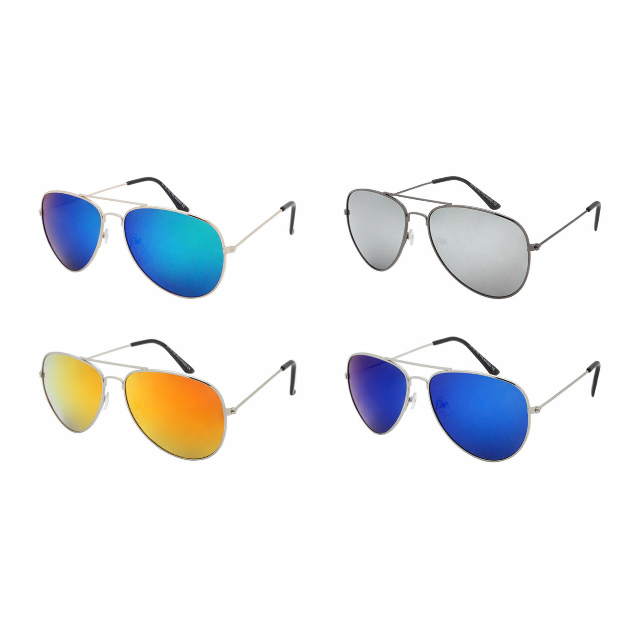 Assorted Colors Metal Polarized Aviator Sunglasses Unisex Bulk   (Pack of Dozen)