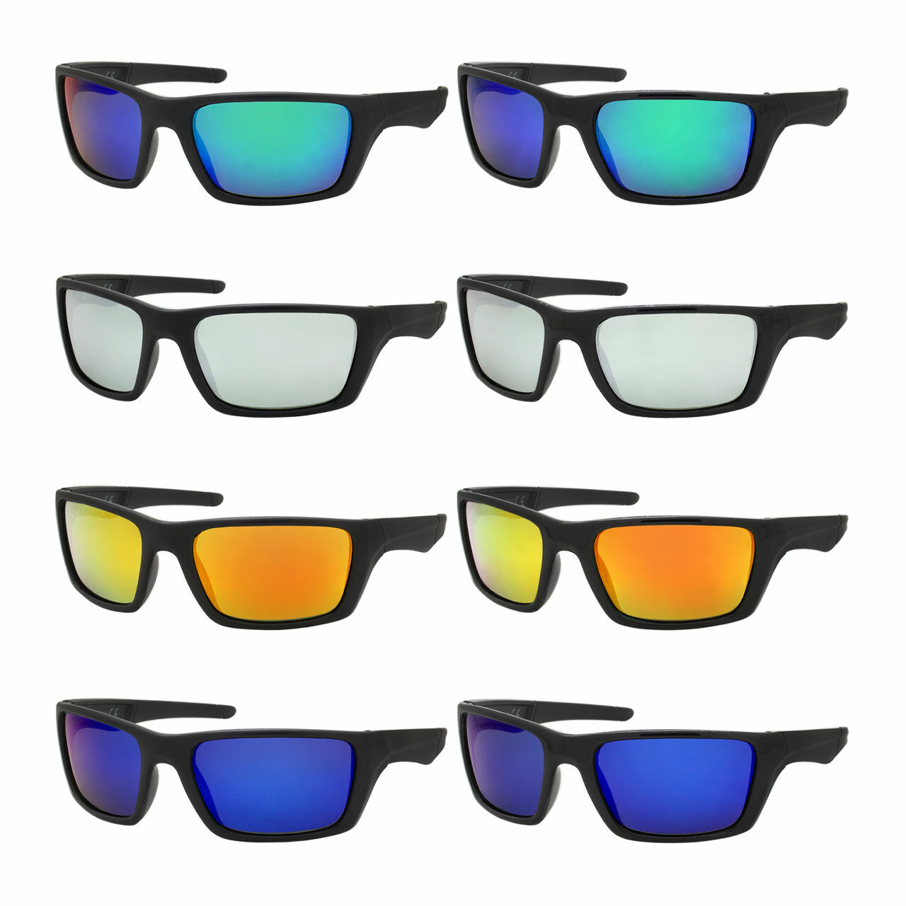Assorted Colors Polycarbonate Polarized Sport Sunglasses Men (Pack