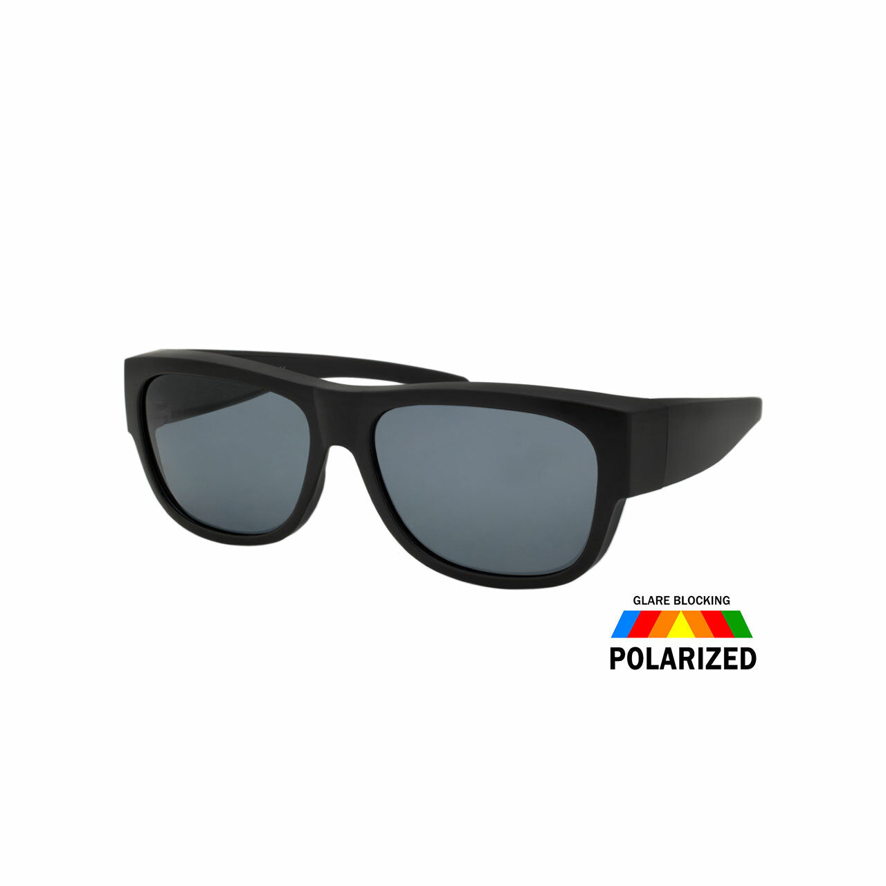 Smoke Color Polycarbonate Polarized Fitover Sunglasses Men Cardboard Counter Display 18 Pieces  (Pack of Dozen)